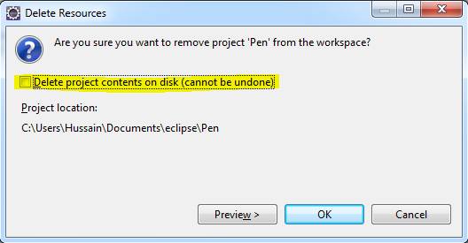 Are you sure you want to remove project