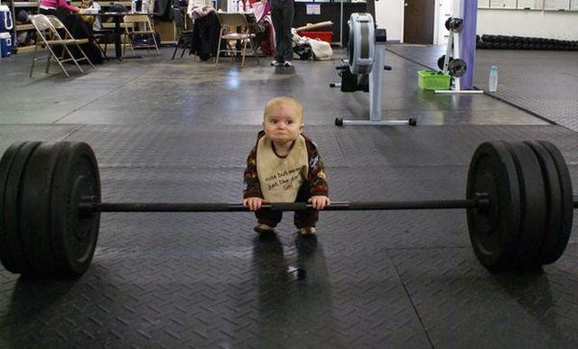 baby in the gym
