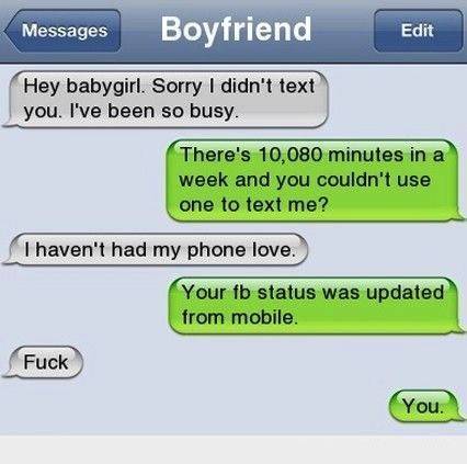 Dumb boyfriend busted by clever girlfriend