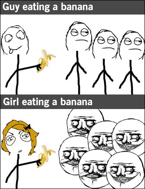 Eating a banana Guy vs Girl