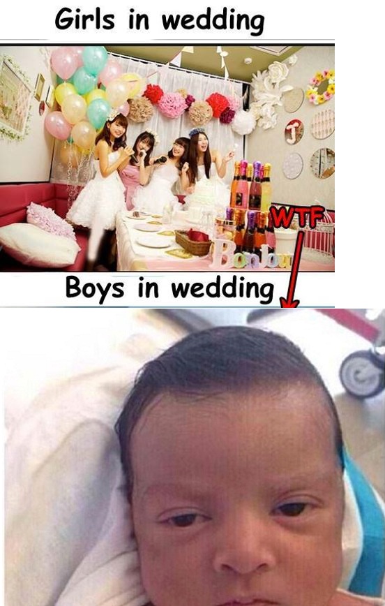 Girls in Wedding VS Boyes in Wedding