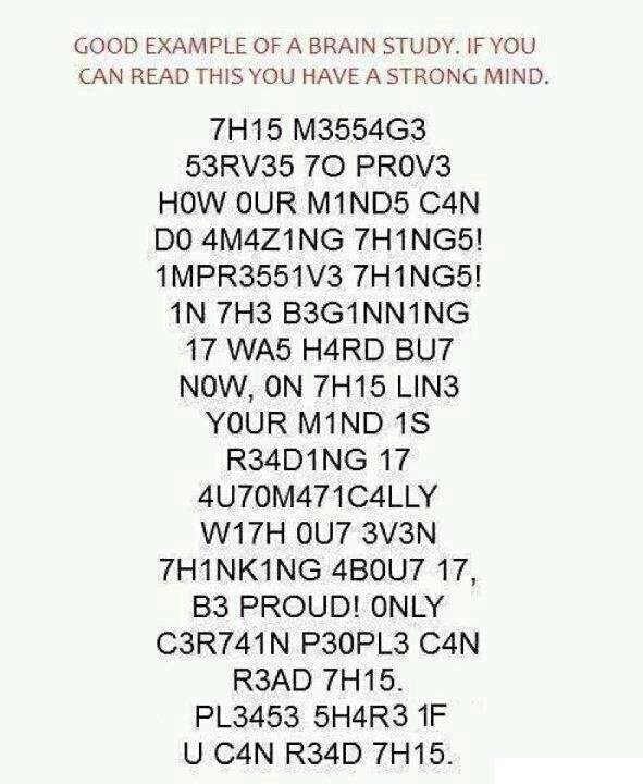 Good example of a brain study