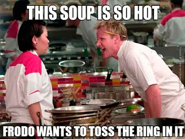 Gordon about hot soup.