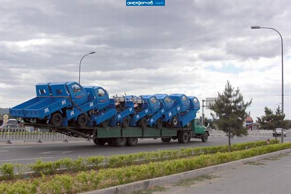 heavy transport on the road
