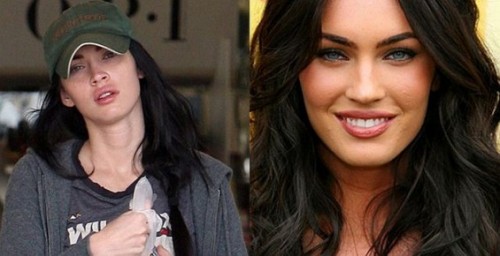 Megan-Fox Before And After Makeup