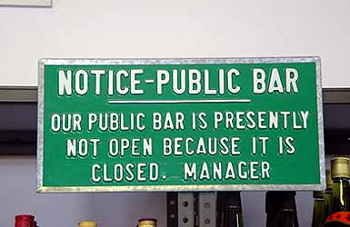our public bar is not open