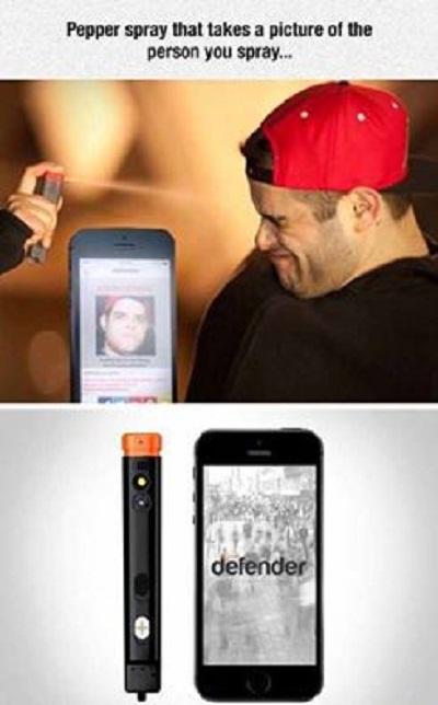 Pepper spray that takes a picture of the person