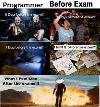 Programmer before exam