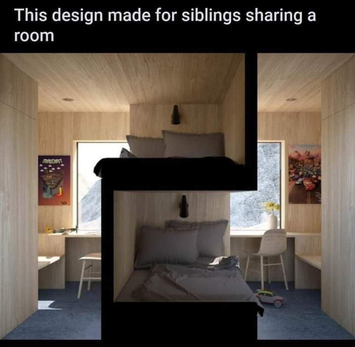 This design made for siblings sharing a room