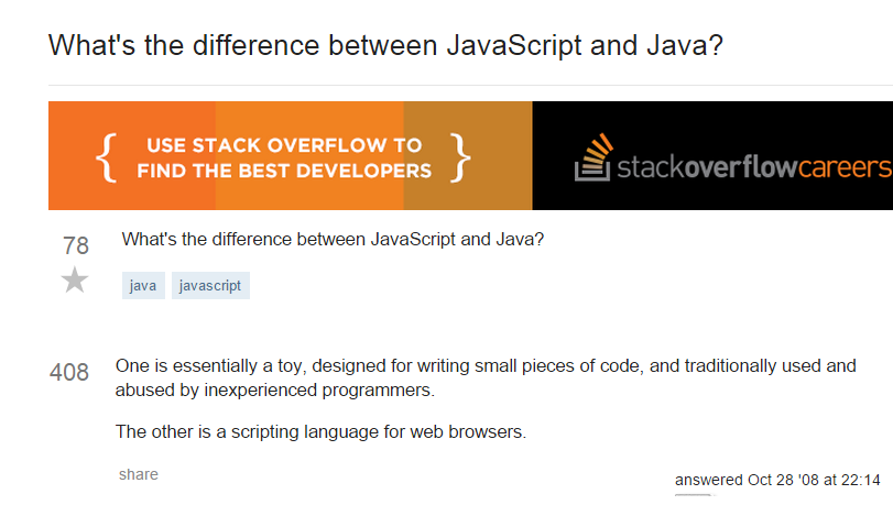 what's the difference between javascript and java?