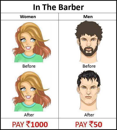 Women & Men in barber!