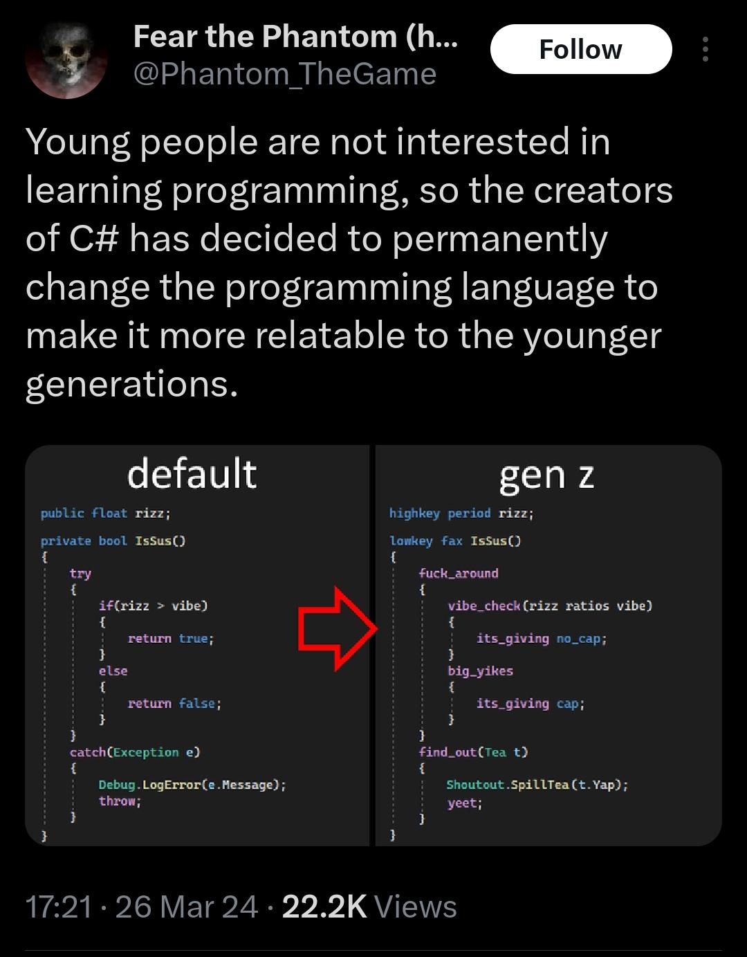 Young people are not interested in learning programming